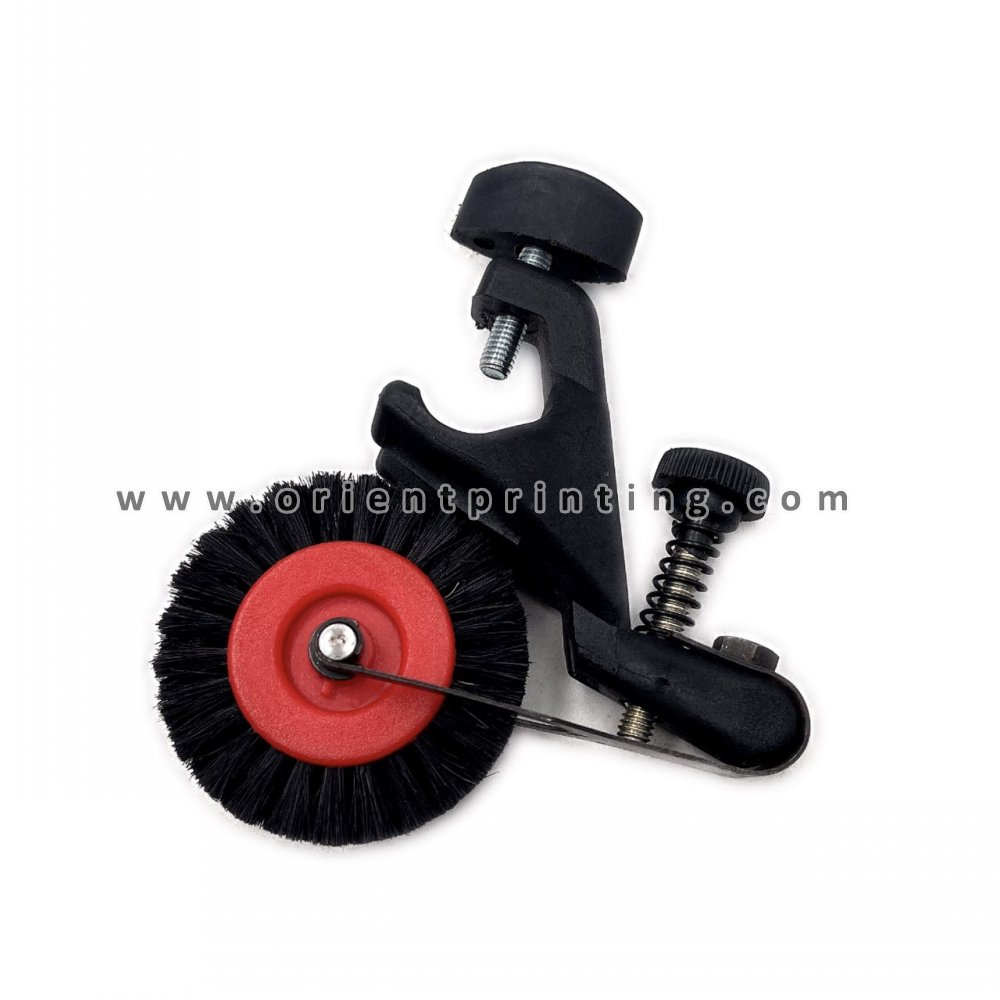 CD74 SM74 Hard Brush Wheel Assembly Offset Printing Press Black Brush Wheel With Support